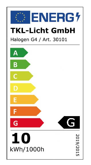 2021 Energie Label HG G4 10W